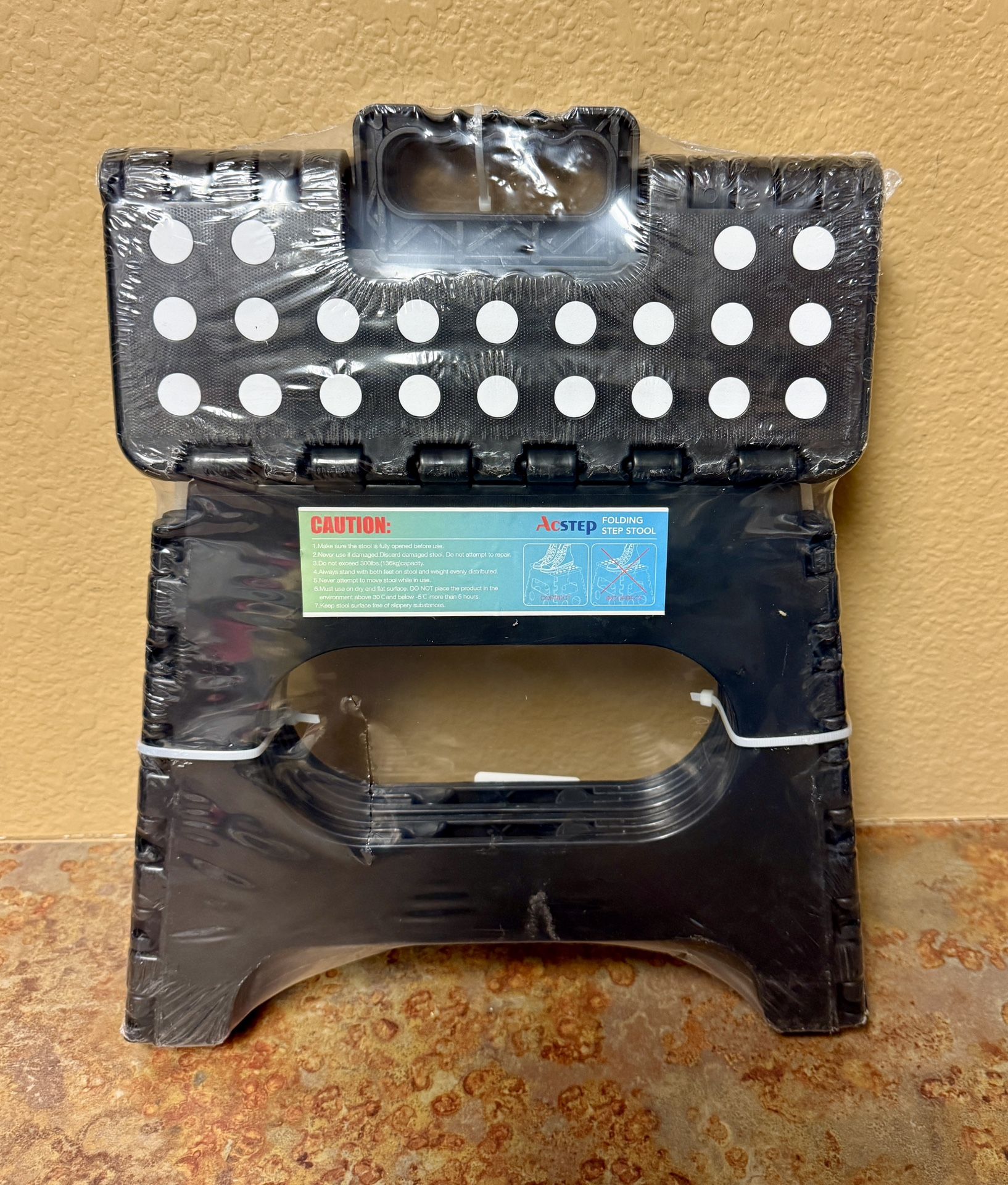 NEW - 11 inch Lightweight Folding Step Stool - 2 Pack - nonslip - BLACK - for Kitchen Bathroom