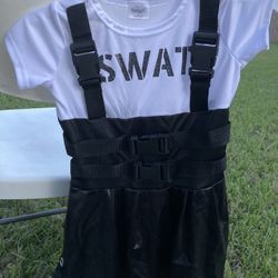Halloween Costume-child Size Small Black & White SWAT Dress- Super cute!!-New No tag
