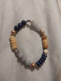 Blue and yellow bracelet