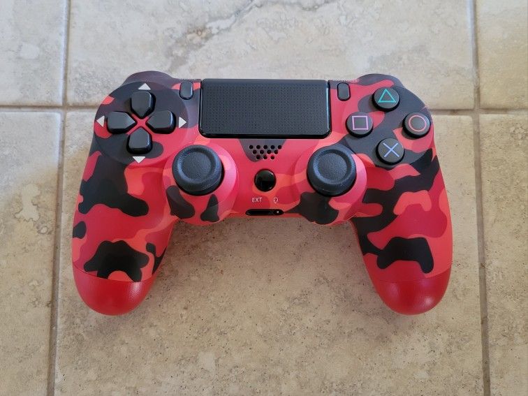 PS4 Controller - Red Camouflage - Playstation 4 - PS3 - Wireless - Bluetooth - Android - Apple IOS - Tesla - PC