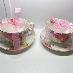 Gracie China Set of 2 Gracie China  Floral  Tea Cup  4PC