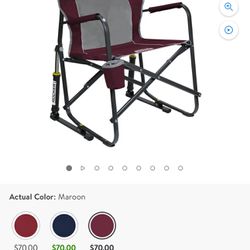 GCI Outdoor Freestyle Rocker Foldable Rocking Camp Chair, Maroon