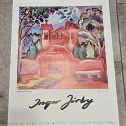 Signed 1985 INGER JIRBY Santa Fe New Mexico Gallery Exhibition Poster 24x18"