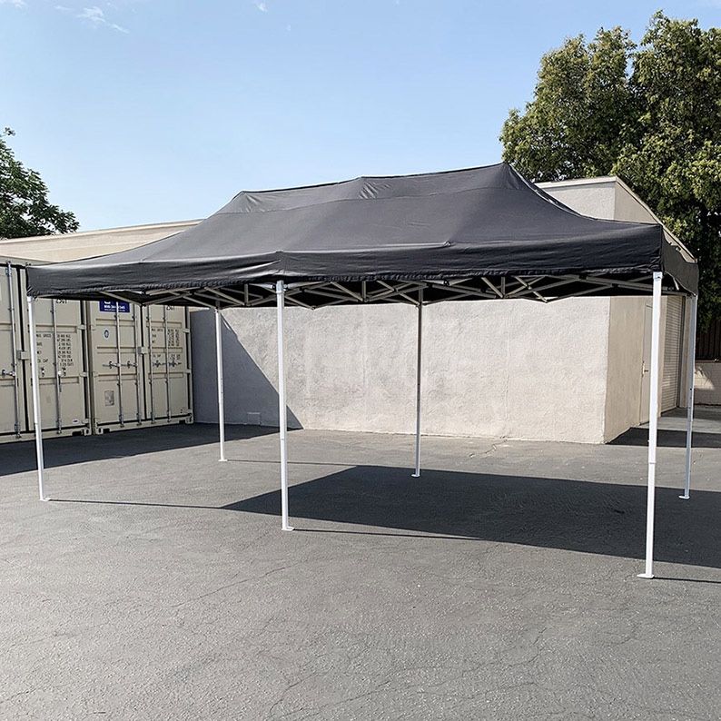 $185 (New in box) Heavy-duty 10x20 ft outdoor ez pop up canopy party tent instant shades w/ carry bag (black, red)