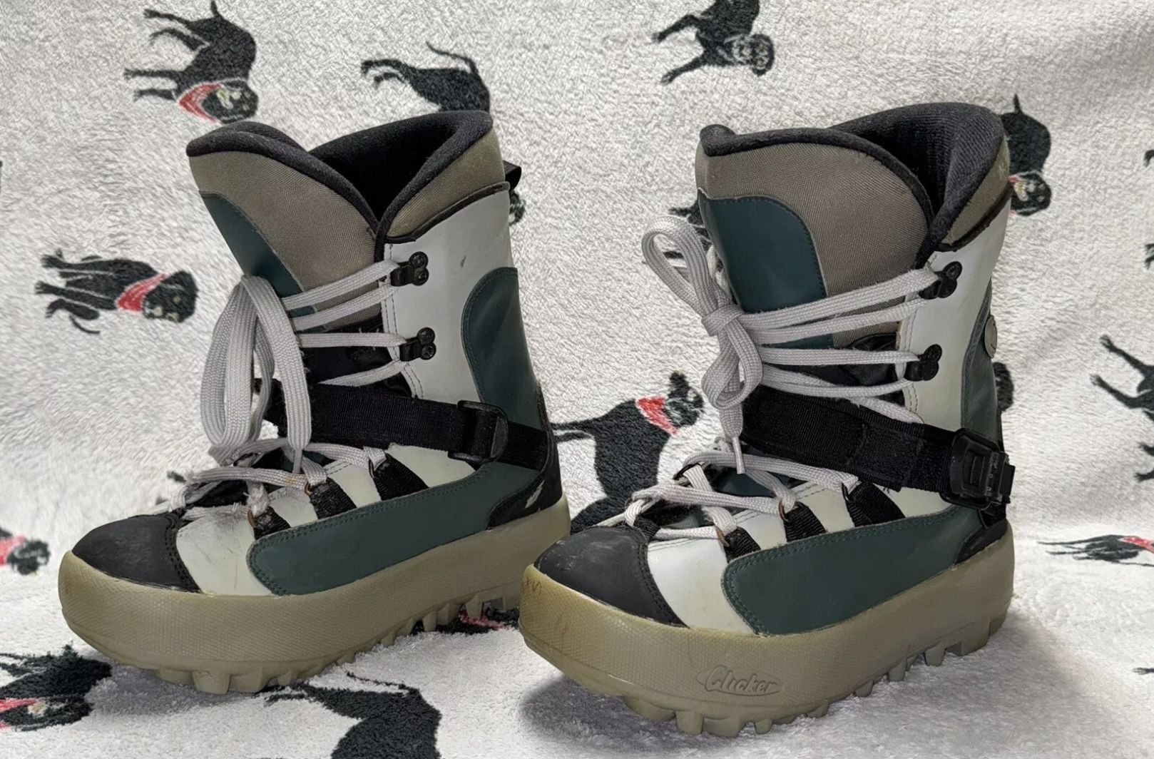 K2 Sherpa Clicker Black Green Gray Snowboard Boots Men’s 12 M12