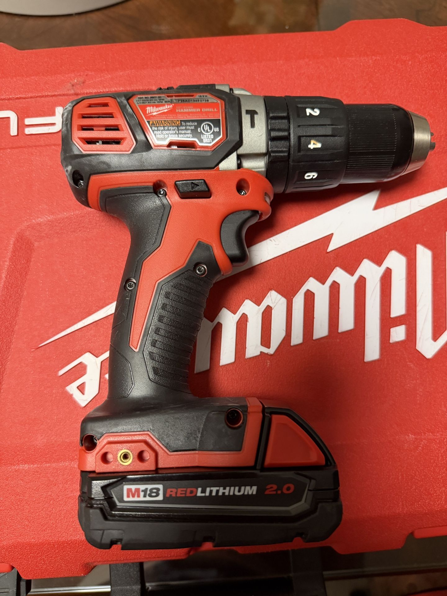 Milwaukee M18 18V Lithium-Ion Cordless 1/2 in. Hammer Drill/Driver | NO BATTERY| Model # 2607-20