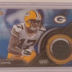 Davante Adams 2015 Bowman Game Used Jersey Card 62/99  Green Bay Packers