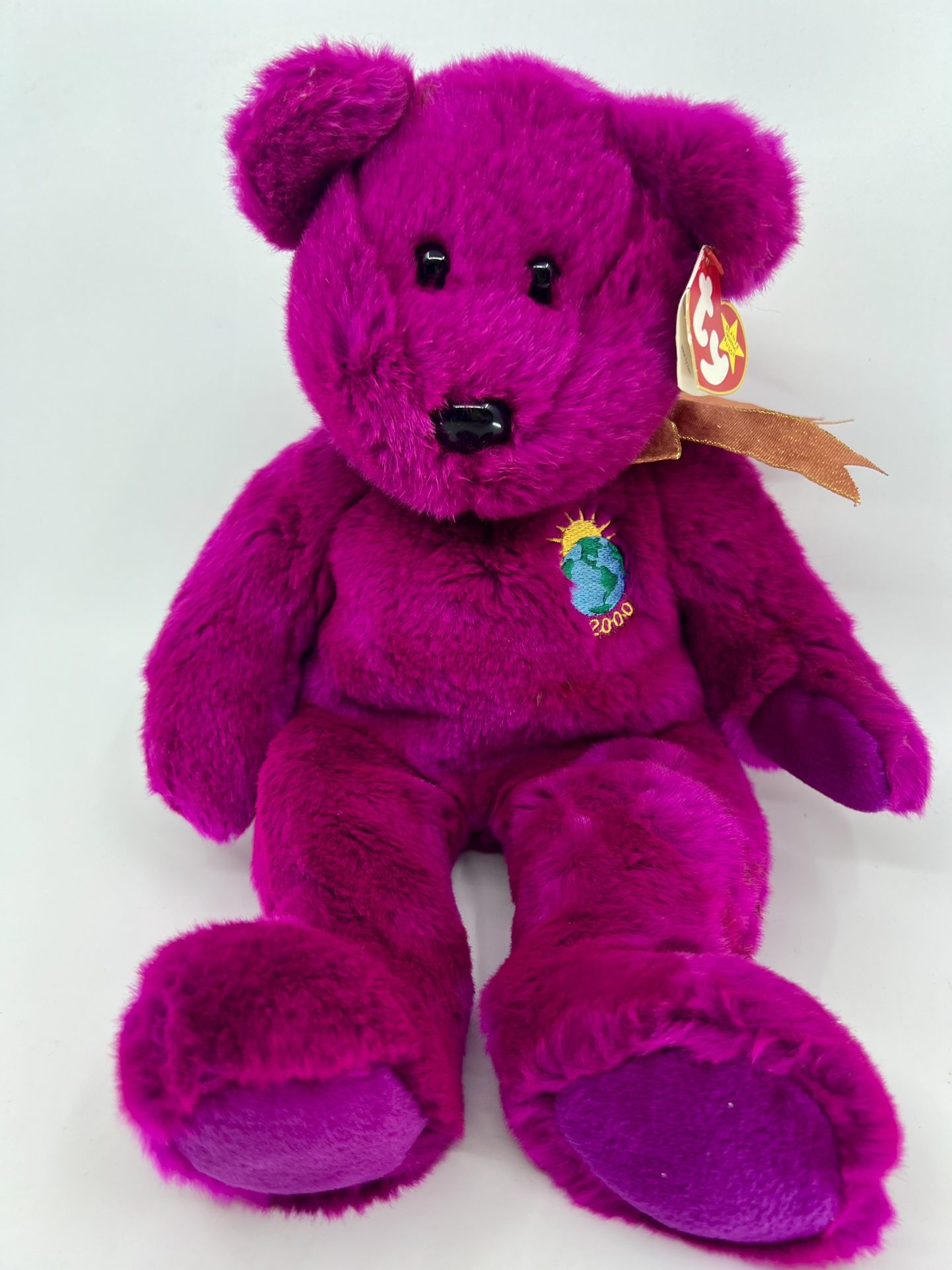 Millennium the Bear (1999) - TY Beanie Buddy~Purple~Retired
