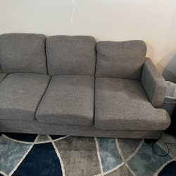 Small Sectional/ Recliner Chair That Rocks/large Ottoman With Storage Compartment For Blankets.