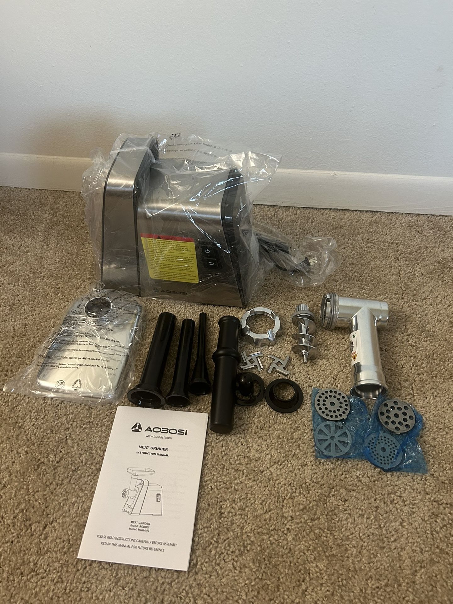 AAOBOSI Meat Grinder Electric, Sausage Maker & Kibbe Kit