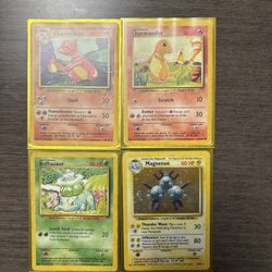Cards from 1999 English Pokémon 1st Basic Set 