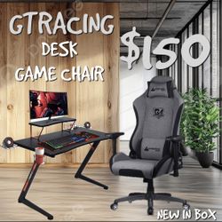 GTRACING GAME CHAIR DESK COMBO NEW