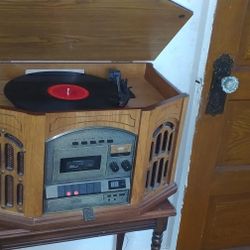 Antique Record Player Cassette Needs To Be Cleaned The Radio Works Good 