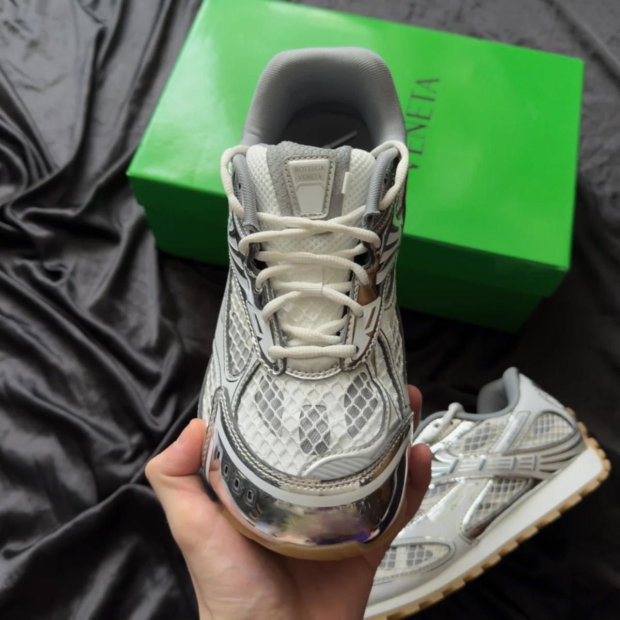 Bottega Orbit silver runners