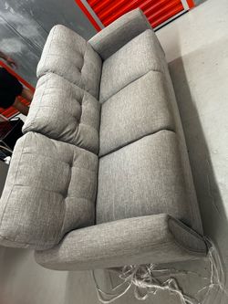 Grey Fabric Three-Seat Sofa