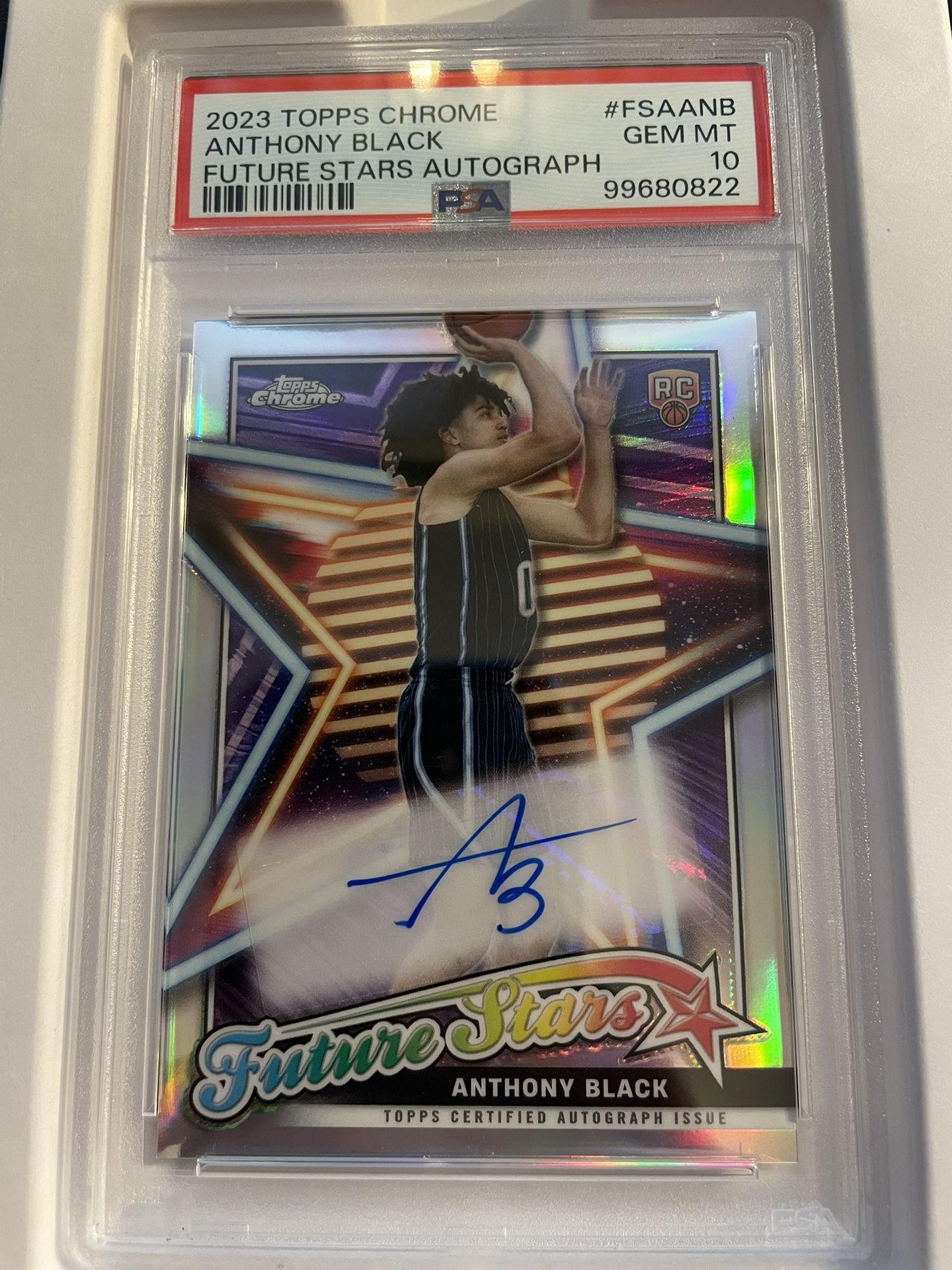 2023 Topps Chrome Anthony Black Auto PSA 10 RC