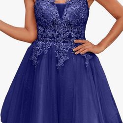 Royal Blue Lace Formal Dress (size 2)