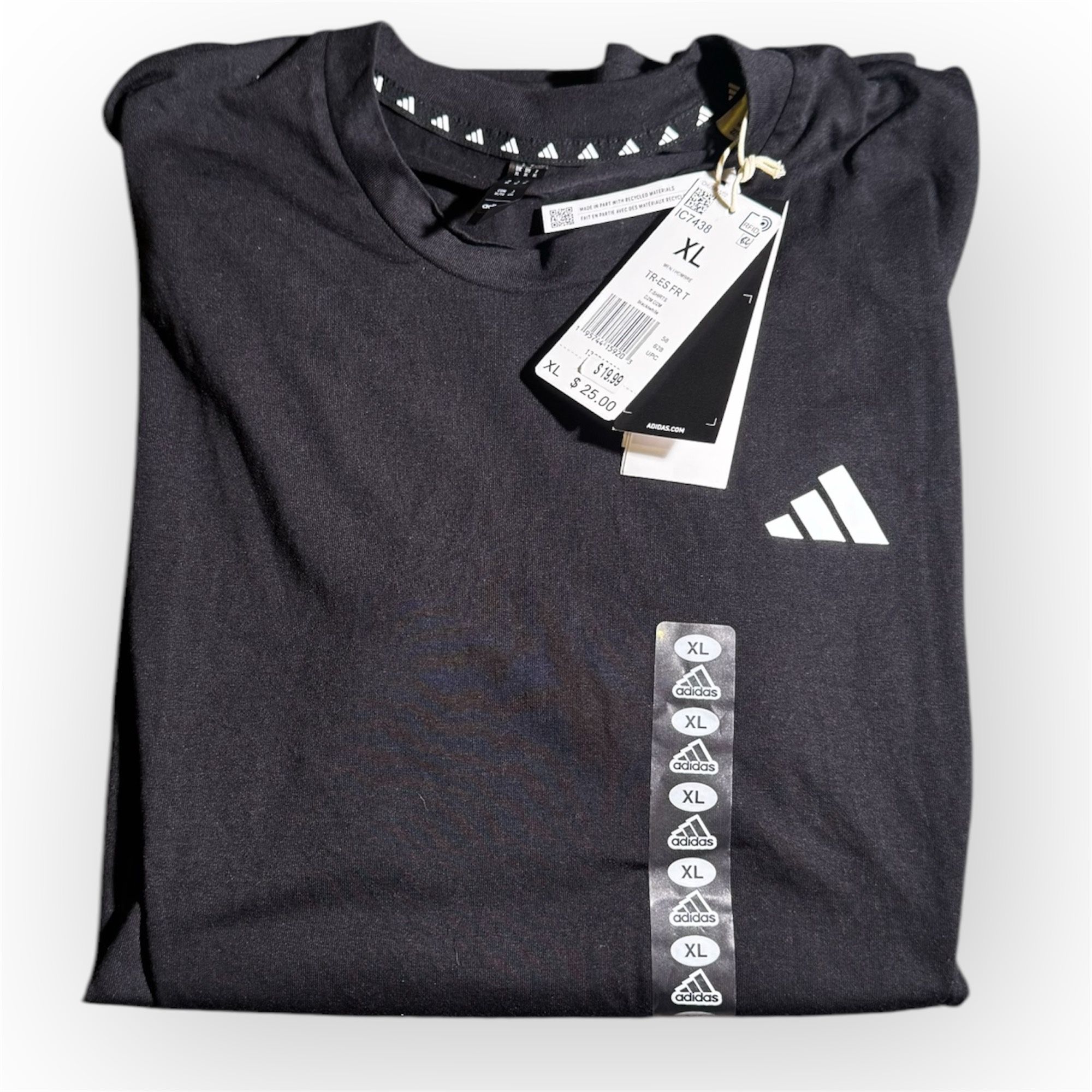 Men’s Adidas Aeroready Tshirt, Size XL Extra Large, Black & White, New with Tags