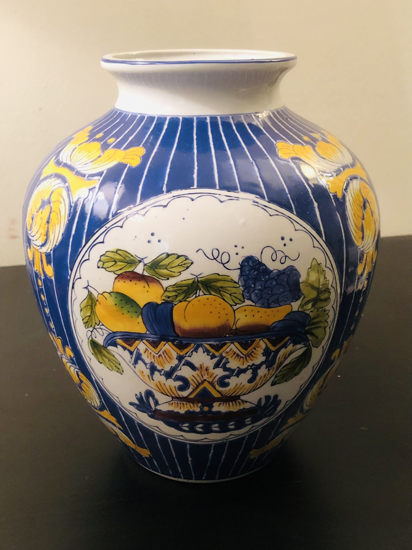 Antique Vintage Vase China Planter Hand Made And Painted