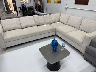 Light Gray L-Shaped Sleeper Sectional Sofa