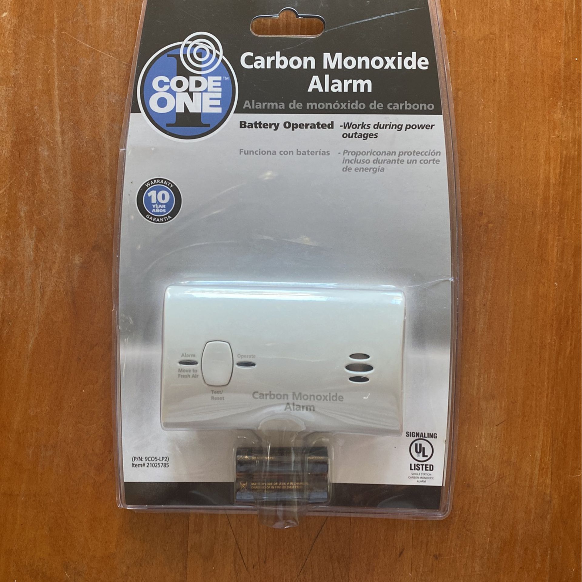 Code One Battery Operated Carbon Monoxide Alarm