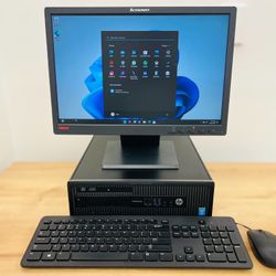 HP i5 vPro desktop PC / Windows 11 Pro / SSD / CD-DVD / Antivirus / 19” Monitor / Keyboard & mouse