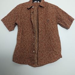 A Bathing Ape Bape Button Up Short Sleeve Shirt Ape Pencil Font Men's Medium