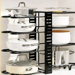 1 Set 8 tier pots and lids organizer