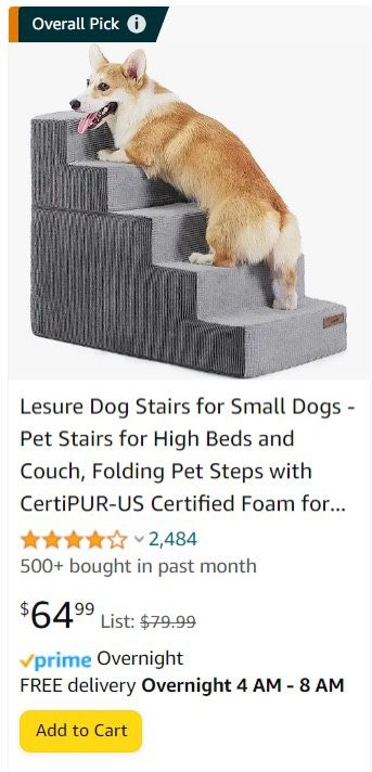 Dog Stairs For Small Dogs (5 Stairs)