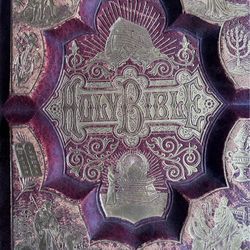 Antique Holy Bible Ornate Gold Cover - 1890