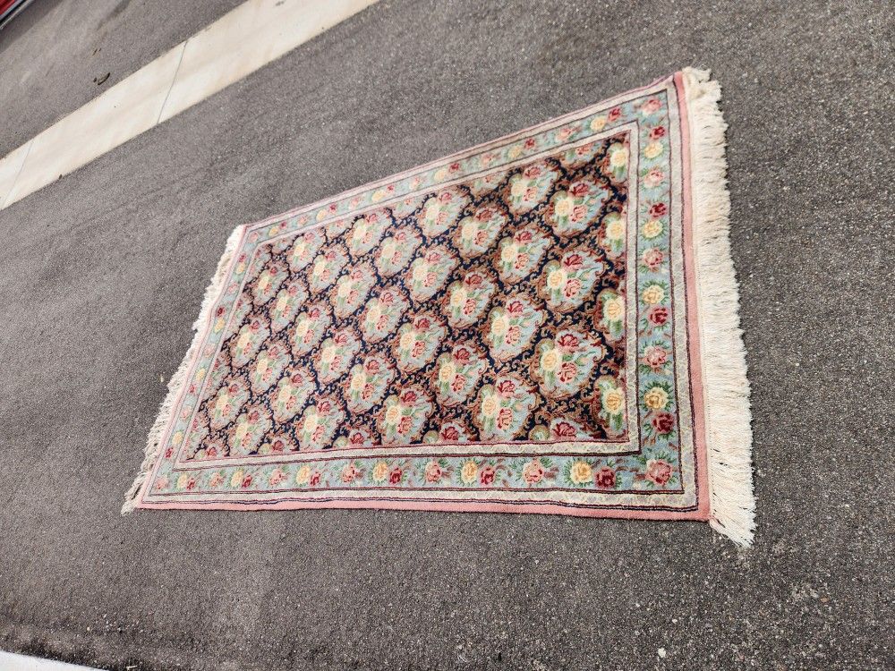 Pair of Exquisite Handcrafted Wool Area Rugs – Premium Quality, Includes Pads Rugs & Carpets