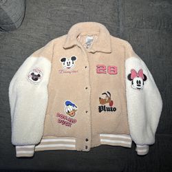 The Disney X Forever 21 Varsity Sherpa Bomber Jacket size M