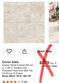 Corso Italia Impero White Everest Silk 24 in. x 48 in. Marble Look Porcelain Floor and Wall Tile (15.50 sq. ft./Case)