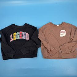 2 Girls Old Navy Crew Neck Sweatshirts Sz. 10-12