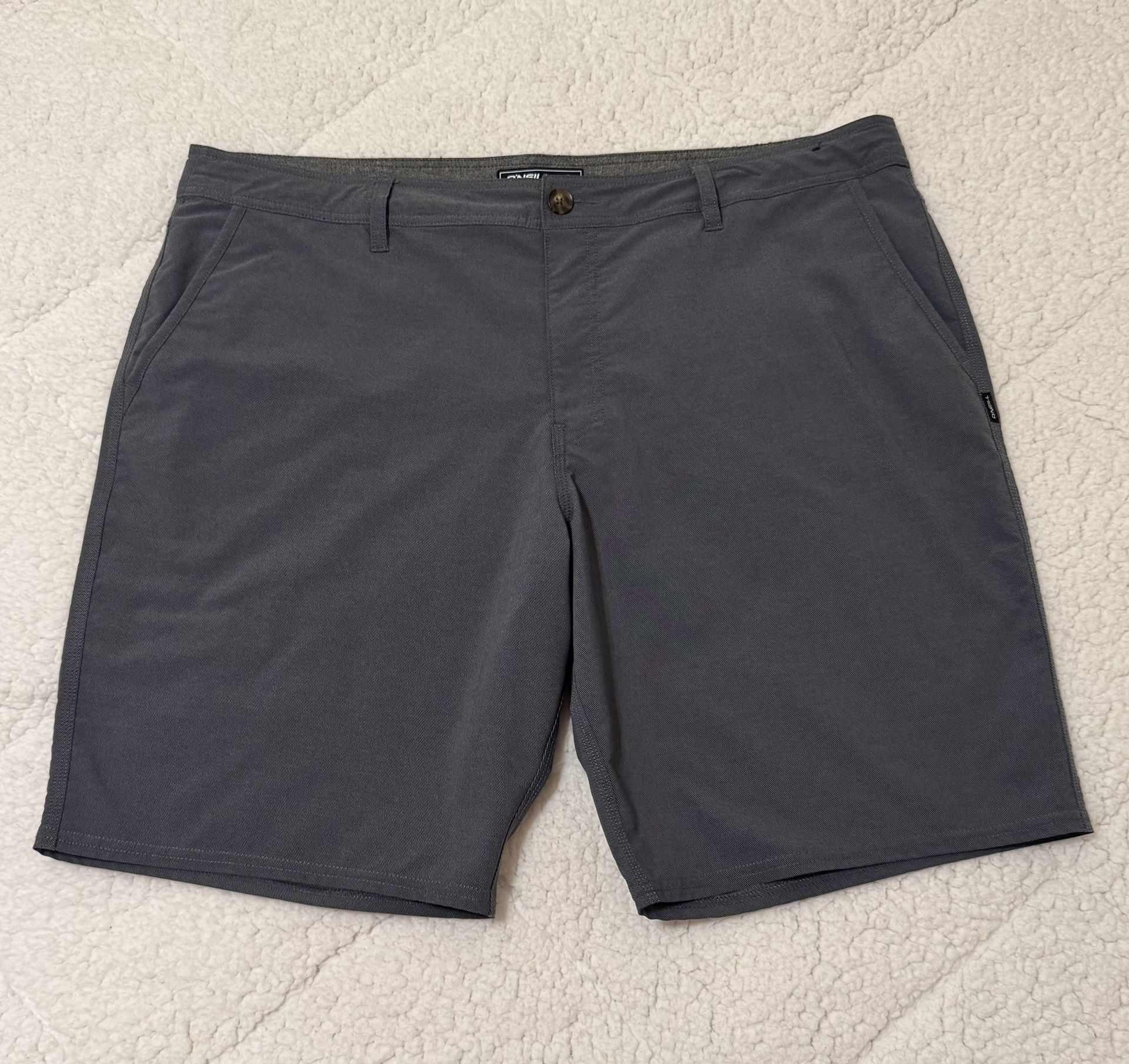 O’Neill Mens Hybrid Shorts Slate Blue Size 40 Performance Flat Front Pockets