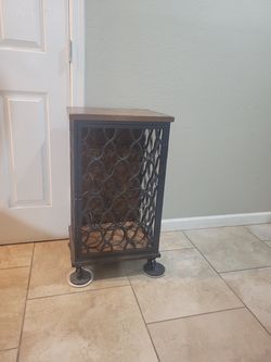 Jane Rae Wood & Metal Wine Rack