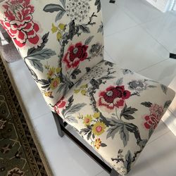 Two Floral Bar Chairs