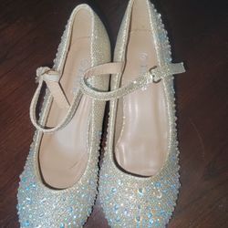 Girls Gold Dress Up Shoes