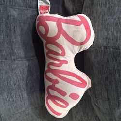 BRAND NEW Hot Pink Barbie Script Shaped Plush Pillow 18” X 8” Mattel