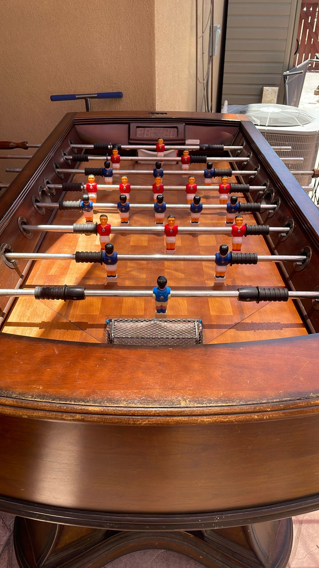 Wooden Fooseball Table On Wheels