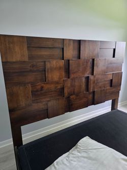 Queen Wood Block Mosaic Bed Frame