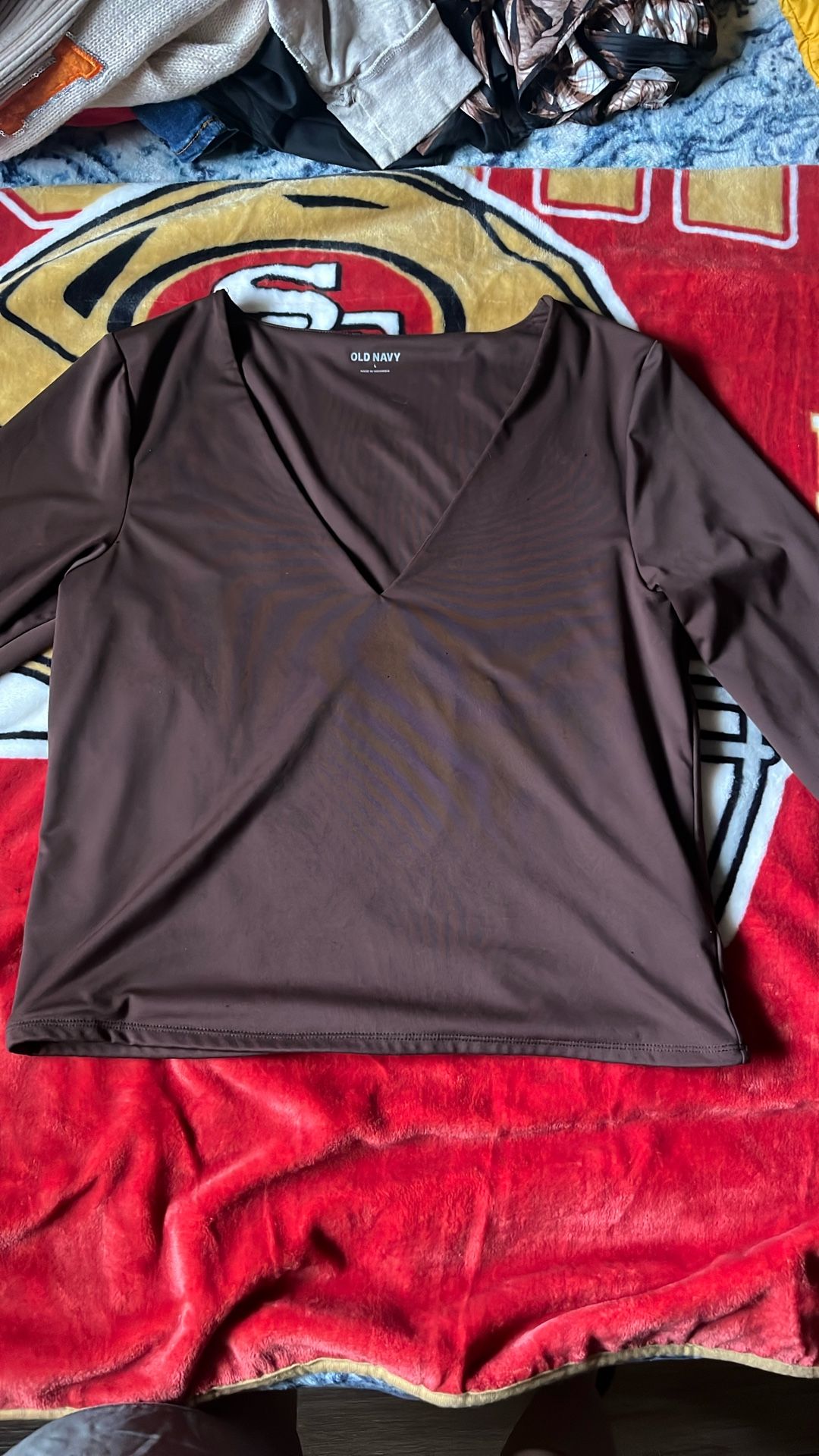 Brown Women Dress Up Shirt Size Large