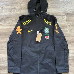 Brazil Windbreaker Jacket 2021 Black Nike Training/Travel Mens Size L New