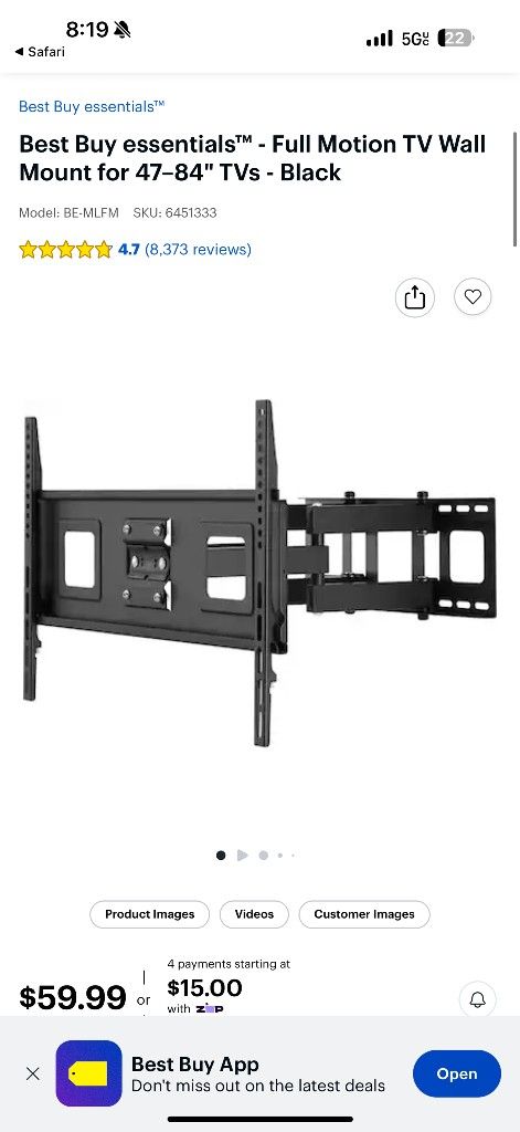 Best Buy Essentials Full Motion TV Wall Mount