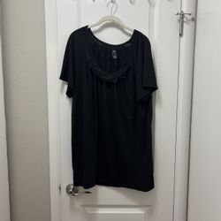 Black Crochet Trim Tunic