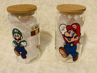 Mario Bros Glass Cup (2cups For $20)
