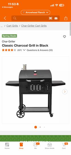 Char-Griller Classic Charcoal Grill in Black
