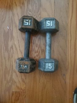 Pair Of 15 Pound Dumbells