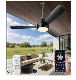 Brand: aetherlume 42 inch plug-in ceiling fan light with 16tf cord,Gazebo fan light dimmable 3CCT LED,Reversible,Portable hook design for bedroom gara