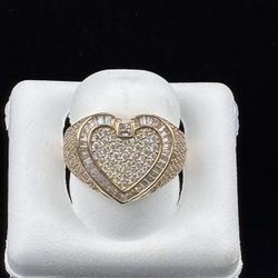 14k heart ring